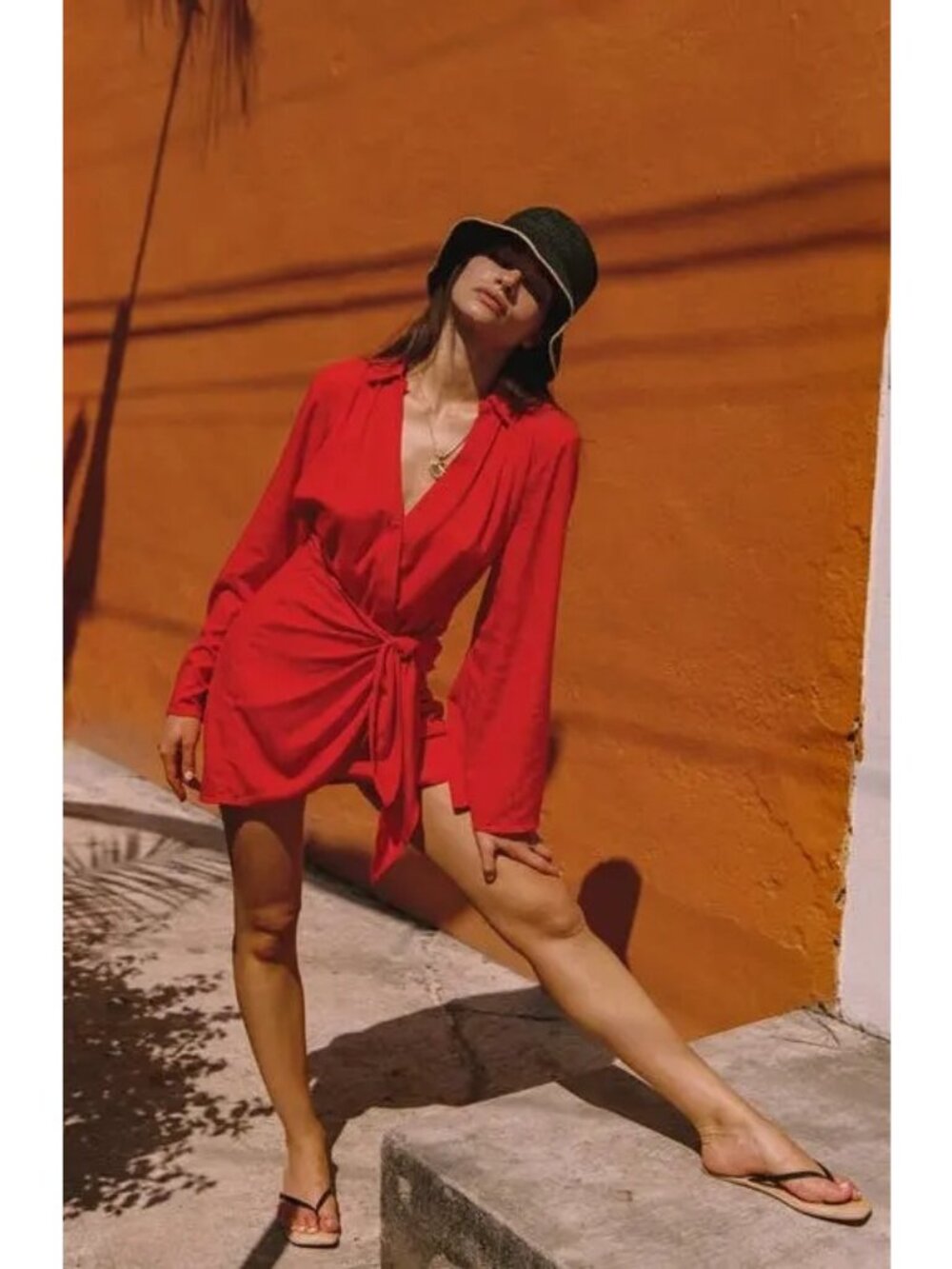 L*SPACE Las Palmas Dress - Flame red size S/ M - Picture 2 of 8